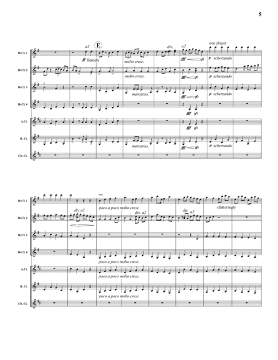 Mock Morris Clarinet Choir scores gallery preview page 5