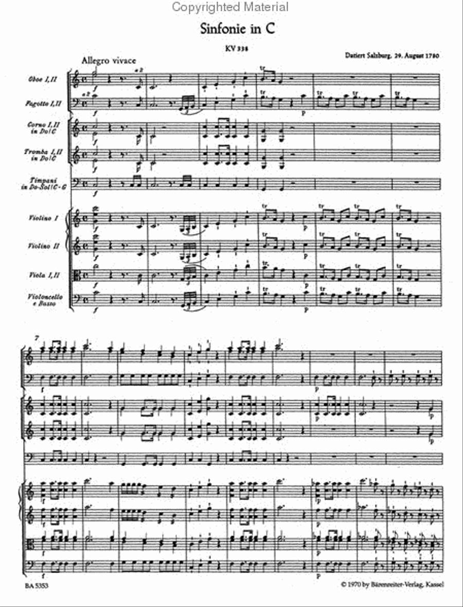 Symphony, No. 34 C major, KV 338 Viola scores gallery preview page 2