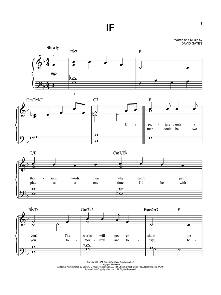 If Easy Piano scores gallery preview page 1