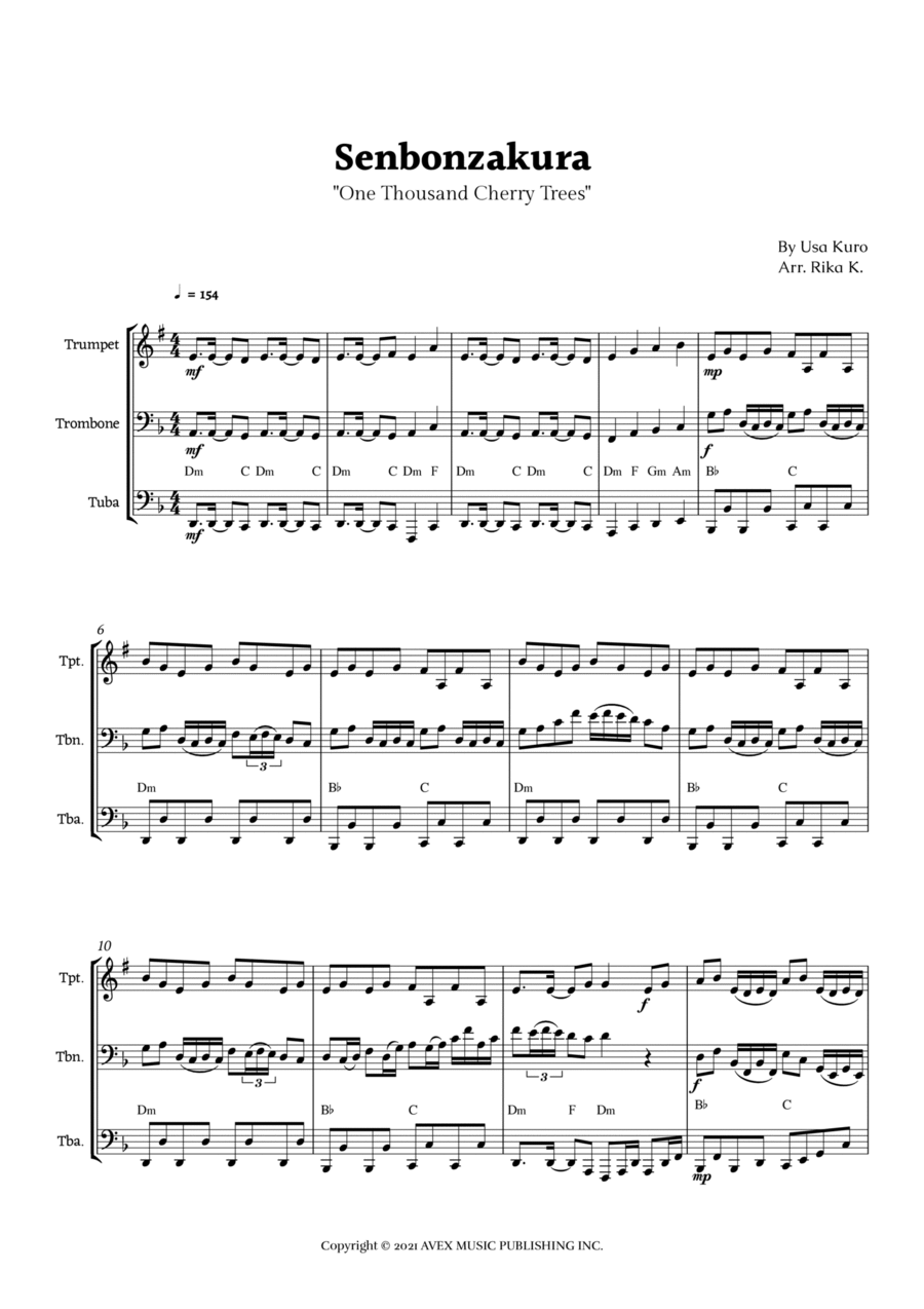 Senbonzakura Chamber Music scores gallery preview page 1
