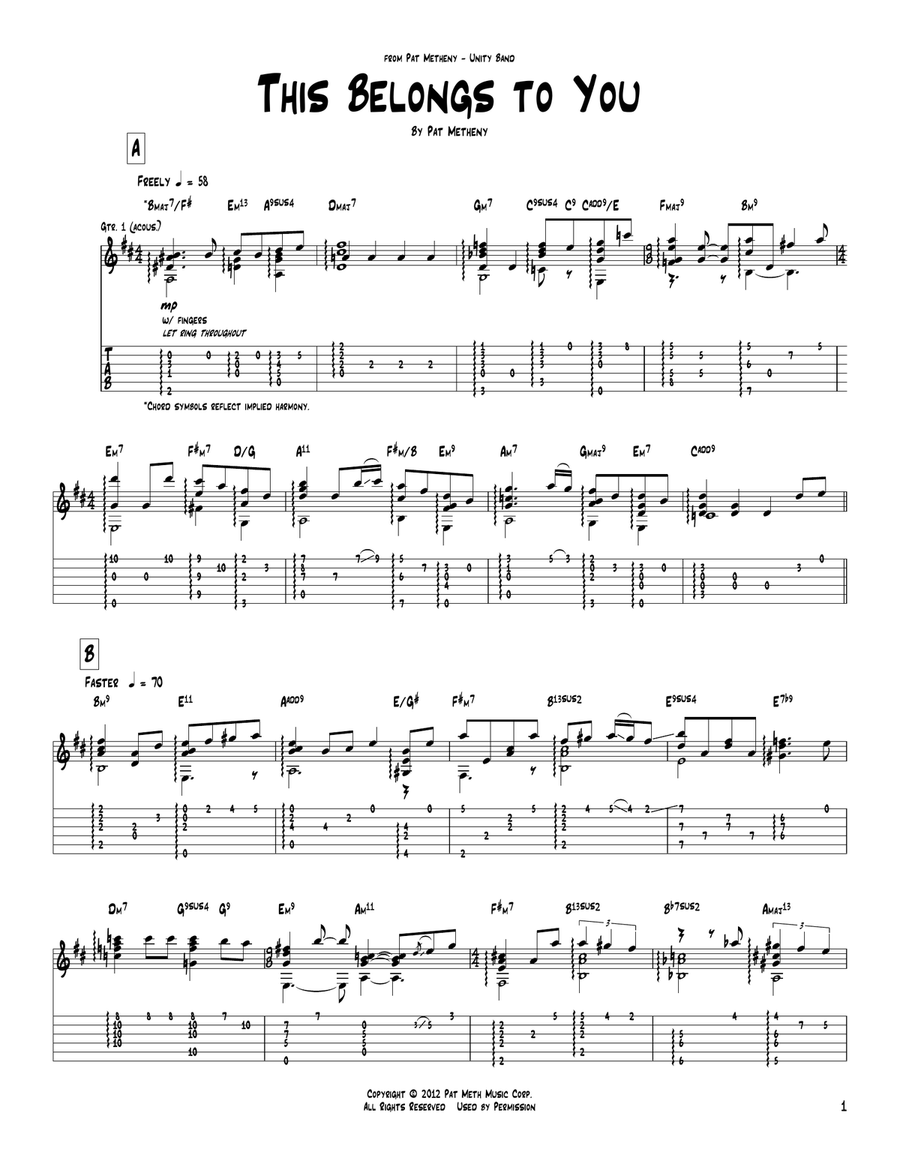 This Belongs To You This Belongs To You Acoustic Guitar scores gallery preview page 1