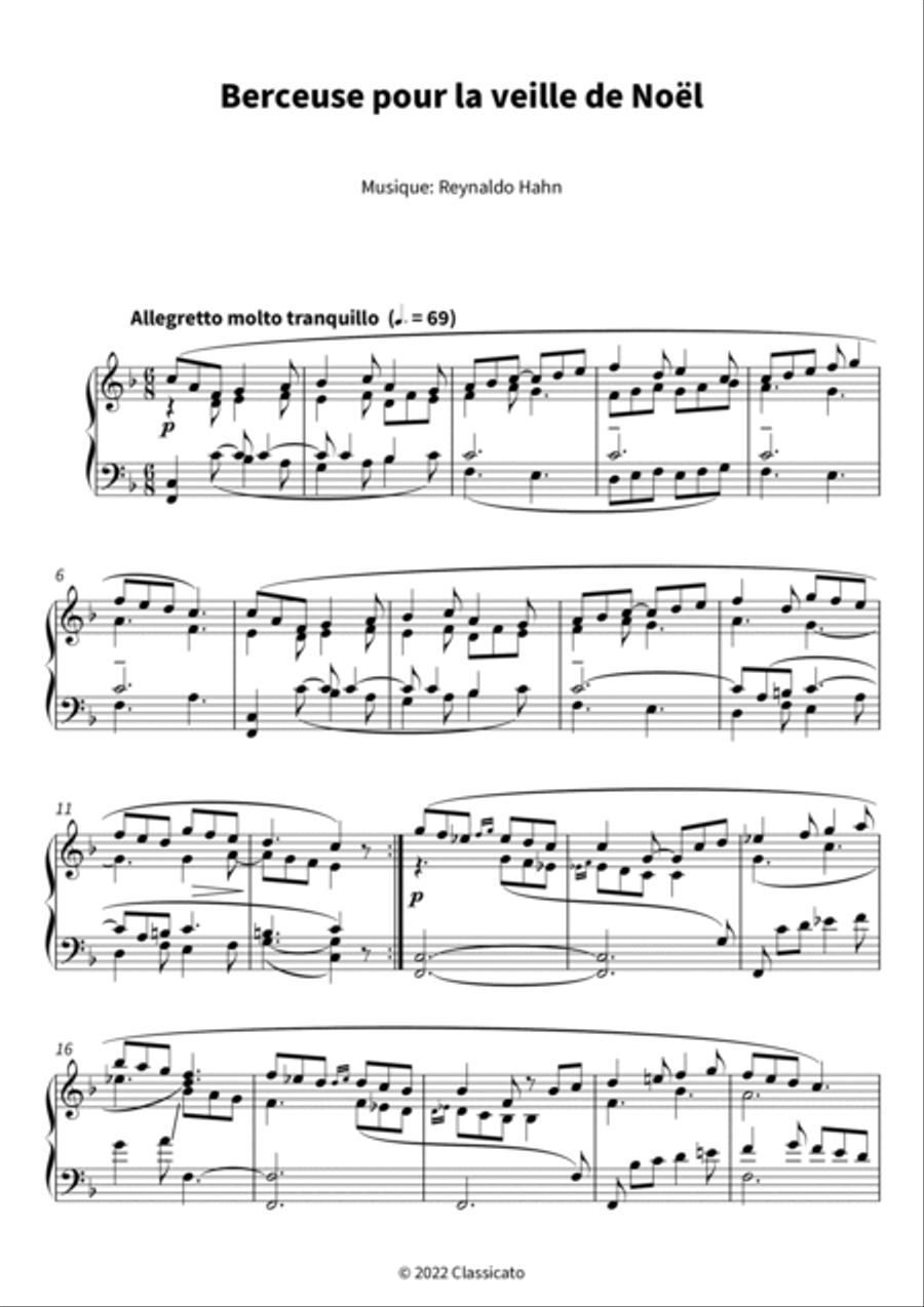 Berceuse pour la veille de Noel Piano scores gallery preview page 3