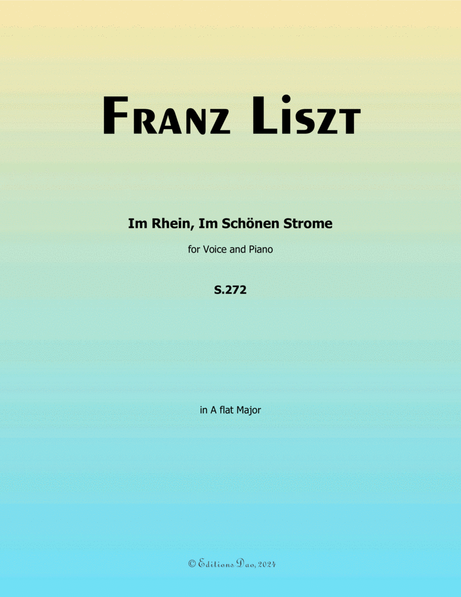 Im Rhein, Im Schonen Strome, by Liszt, S.272, in A flat Major Voice scores gallery preview page 1