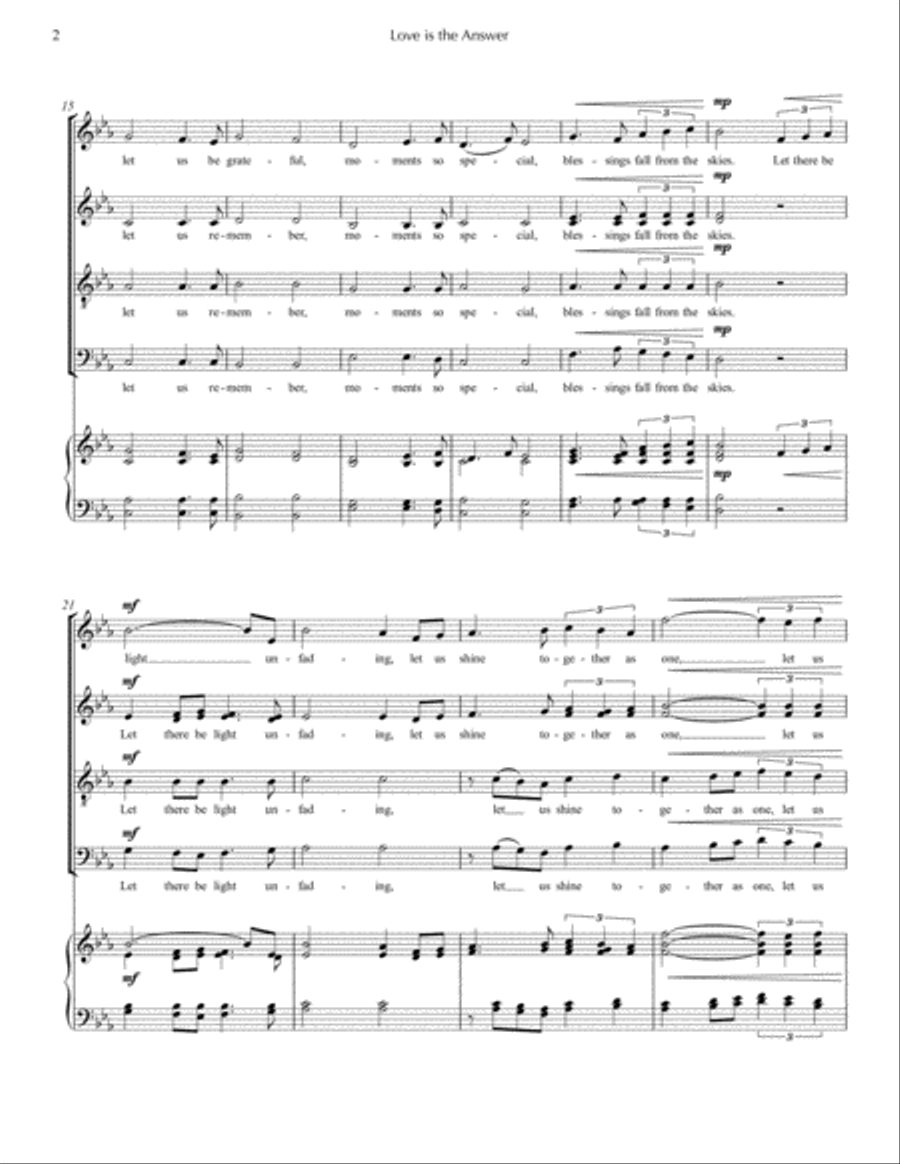 Love is the Answer 4-Part scores gallery preview page 2