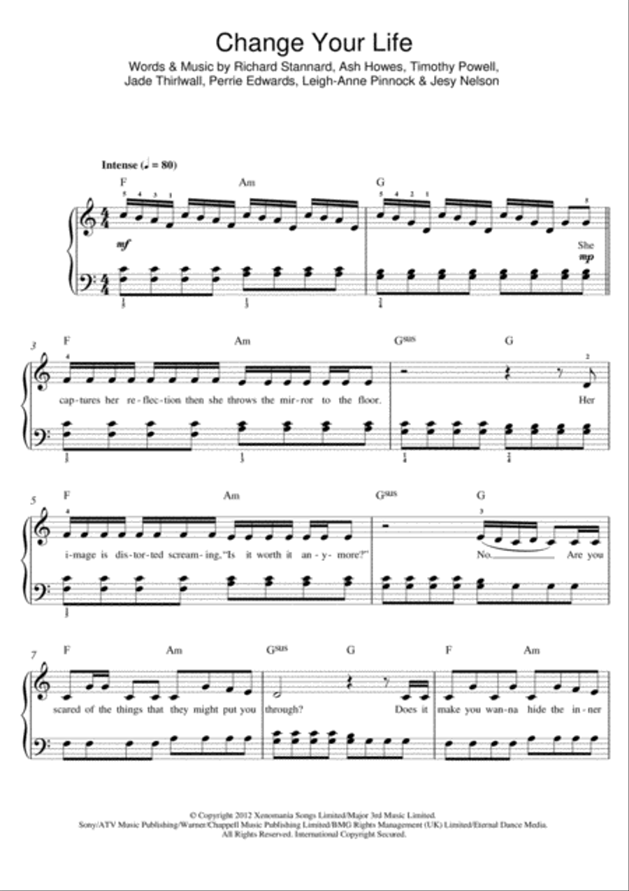 Change Your Life Change Your Life Piano scores gallery preview page 1