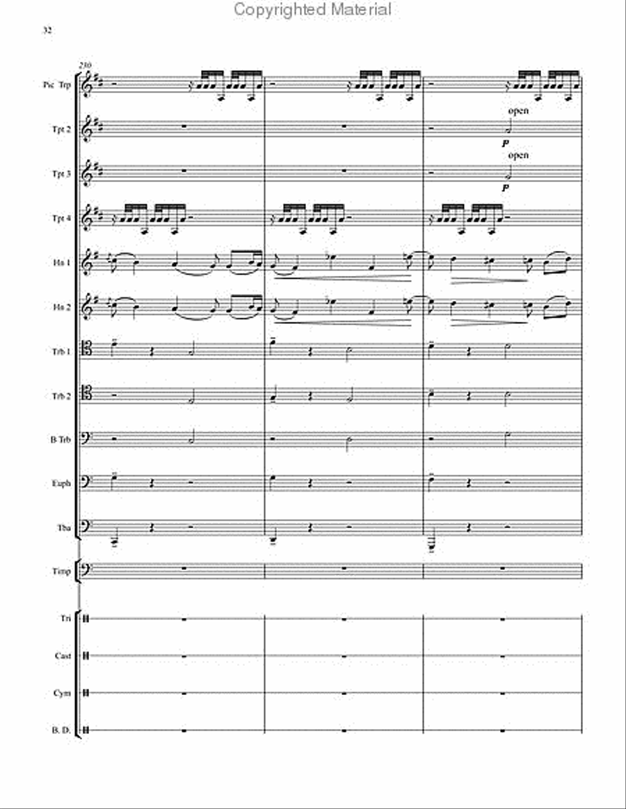 Danse Bachanale for Brass Choir with Timpani & Percussion Score scores gallery preview page 7