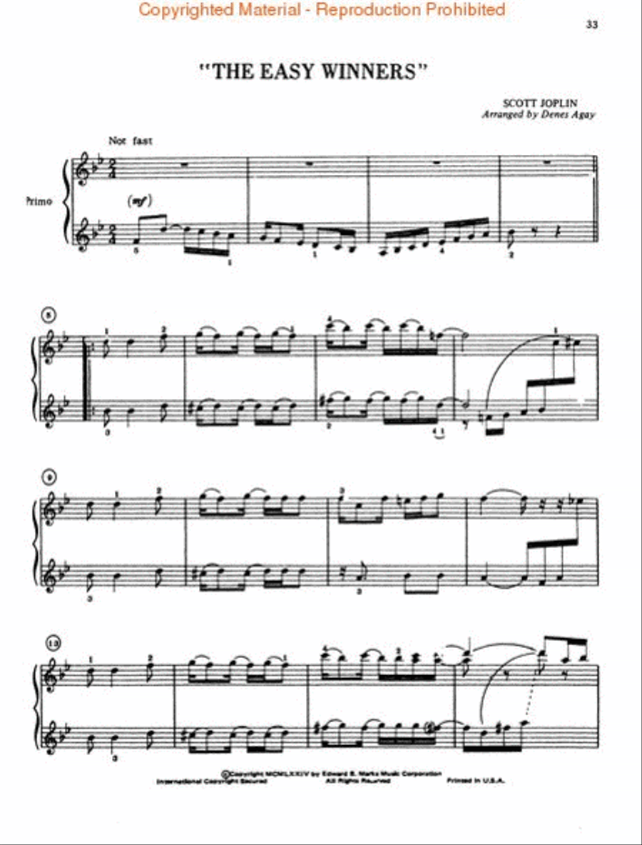 Scott Joplin's Ragtime Classics 1 Piano, 4-Hands scores gallery preview page 4