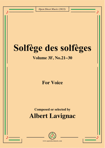 Lavignac-Solfege des solfeges,Volum 3F No.21-30,for Voice image number null