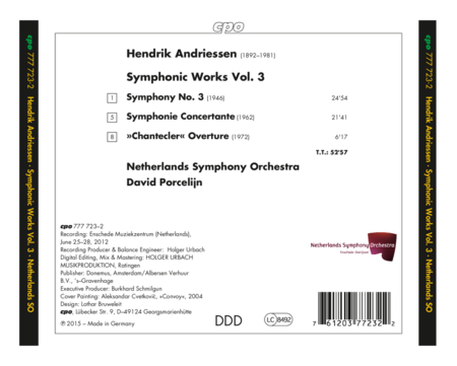 Hendrik Andriessen: Symphonic Works, Vol. 3