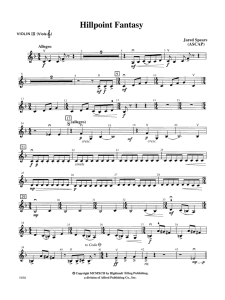 Hill Point Fantasy (Overture for Orchestra): 3rd Violin (Viola [TC])