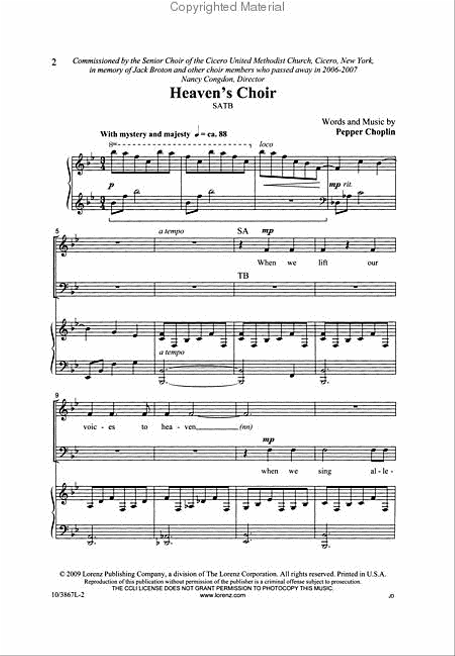 Heaven's Choir Heaven's Choir 4-Part scores gallery preview page 2
