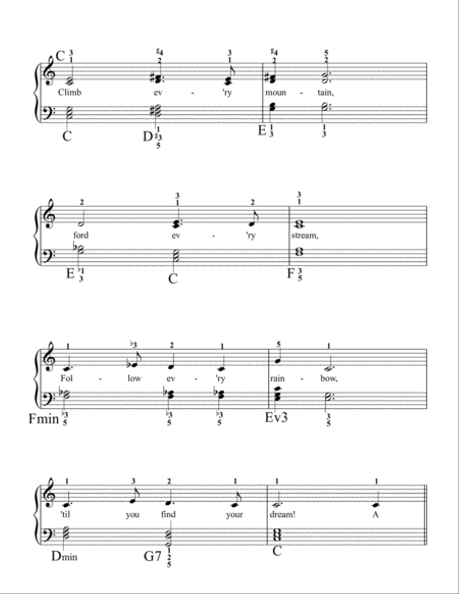 Climb Ev'ry Mountain Easy Piano scores gallery preview page 2