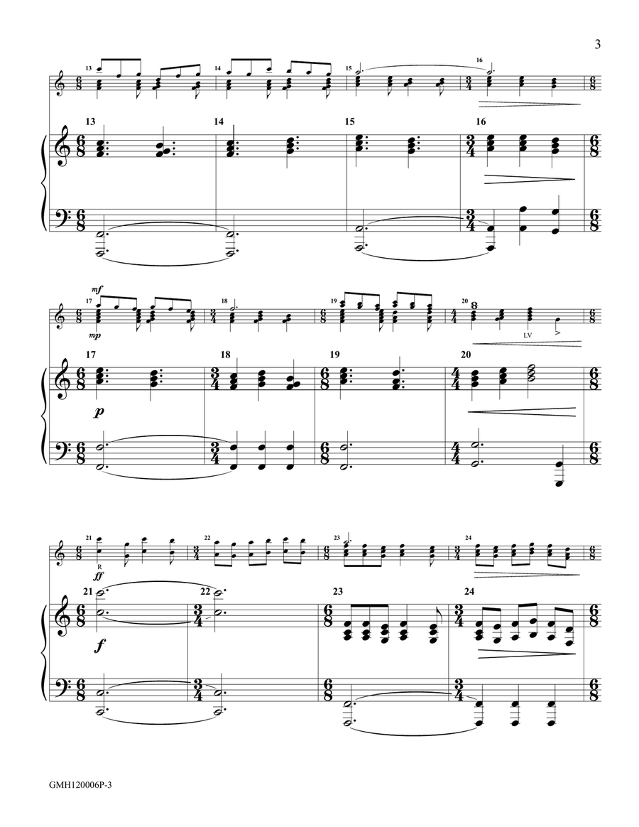 Shouts of Acclamation (piano accompaniment for 12 bell version) Handbell Choir scores gallery preview page 3