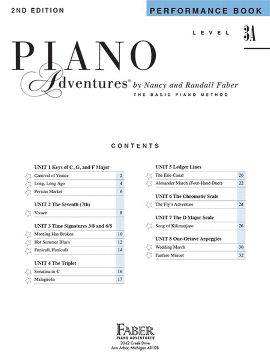 Piano Adventures Performance Book, Level 3A