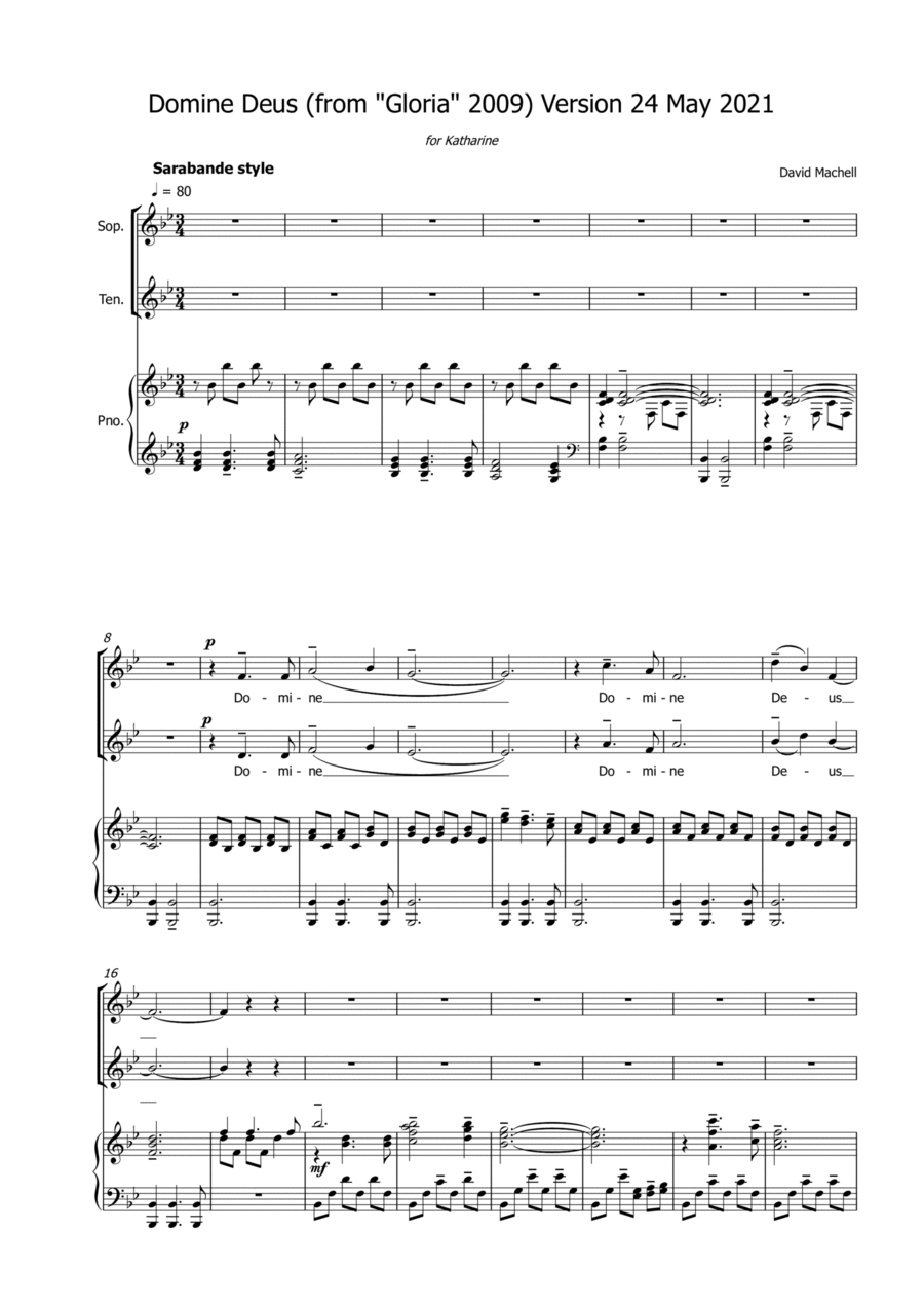 Domine Deus Piano scores gallery preview page 1