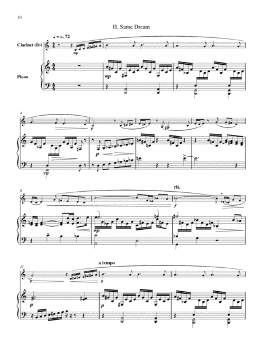 Sonata No. 3 for Clarinet and Piano Clarinet Solo scores gallery preview page 3