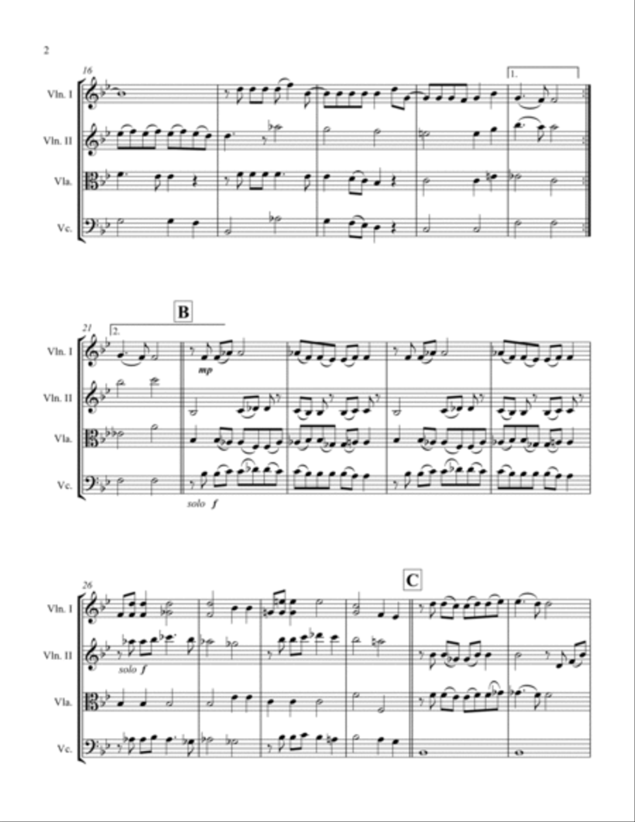 Lullabye (Goodnight, My Angel) String Quartet scores gallery preview page 2