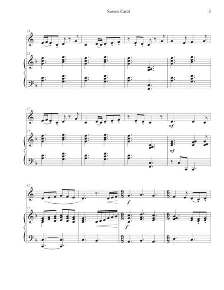 Sussex Carol with Good Christian Men, Rejoice (French Horn - Piano) image number null