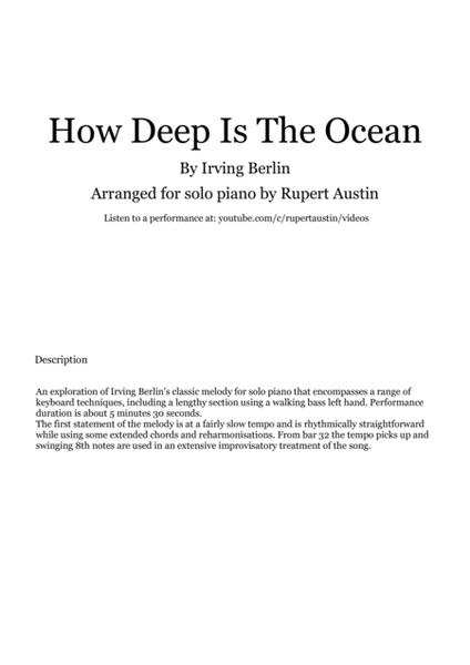How Deep Is The Ocean (how High Is The Sky) image number null
