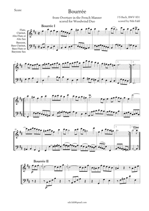 J S Bach Bourrée BWV 831 Woodwind Duo
