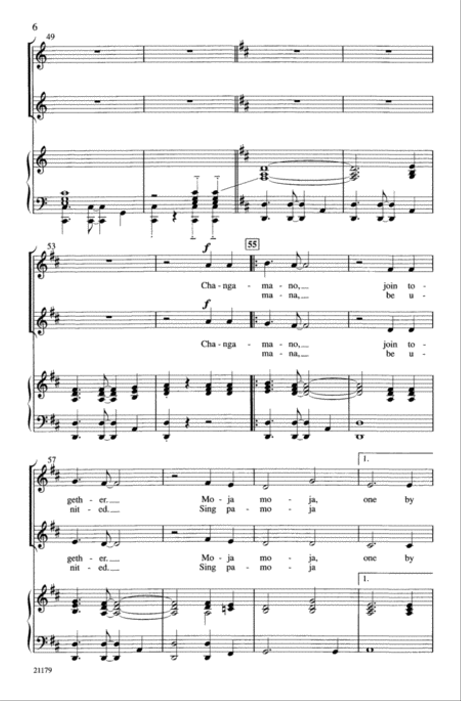 Changamano (Join Together-Swahili) Choir scores gallery preview page 5