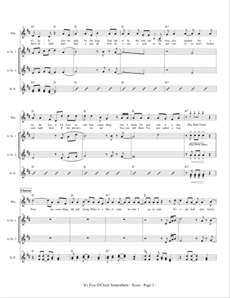 It's Five O'clock Somewhere Small Ensemble scores gallery preview page 4