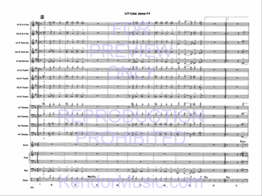 Li'l Liza Jane (Full Score) Jazz Ensemble scores gallery preview page 13
