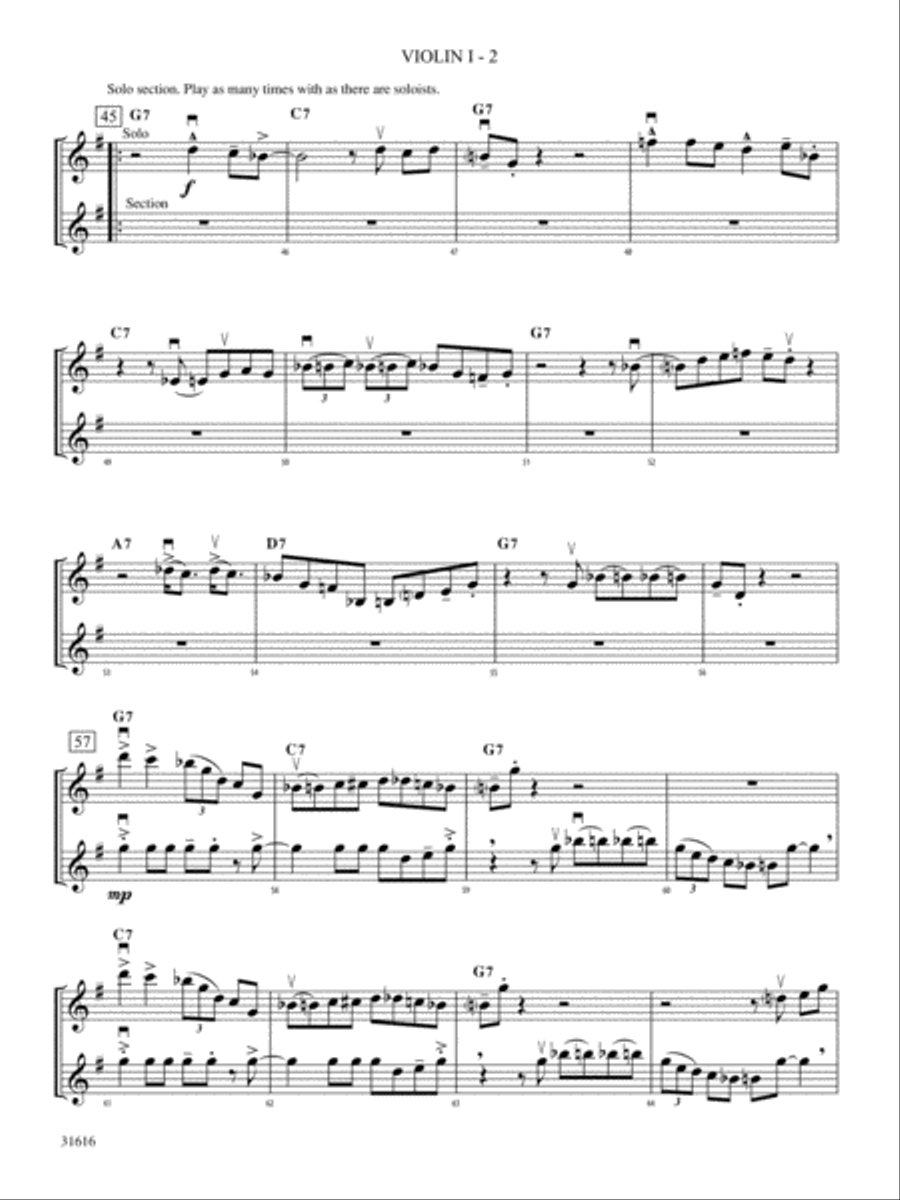 Tchefuncte Shuffle: 1st Violin String Orchestra scores gallery preview page 2
