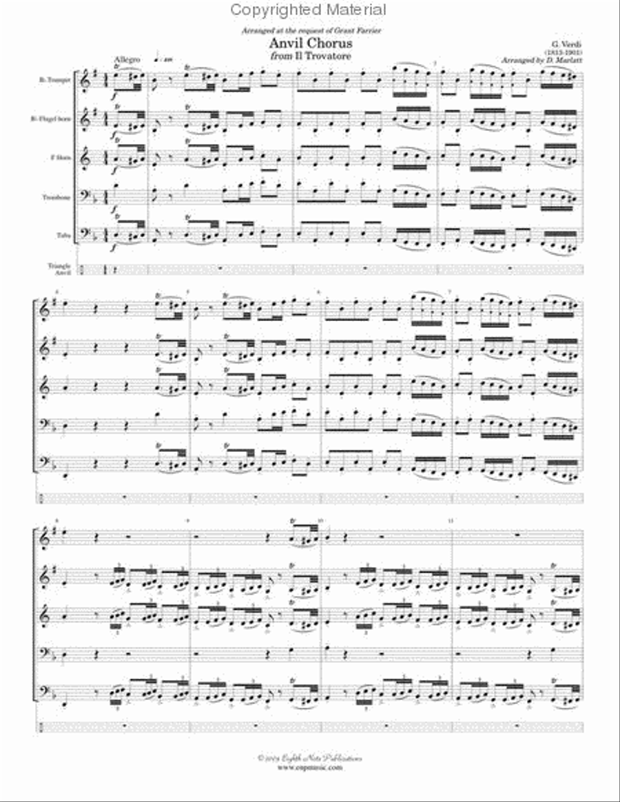 Anvil Chorus (from Il Trovatore) Brass Quintet scores gallery preview page 2