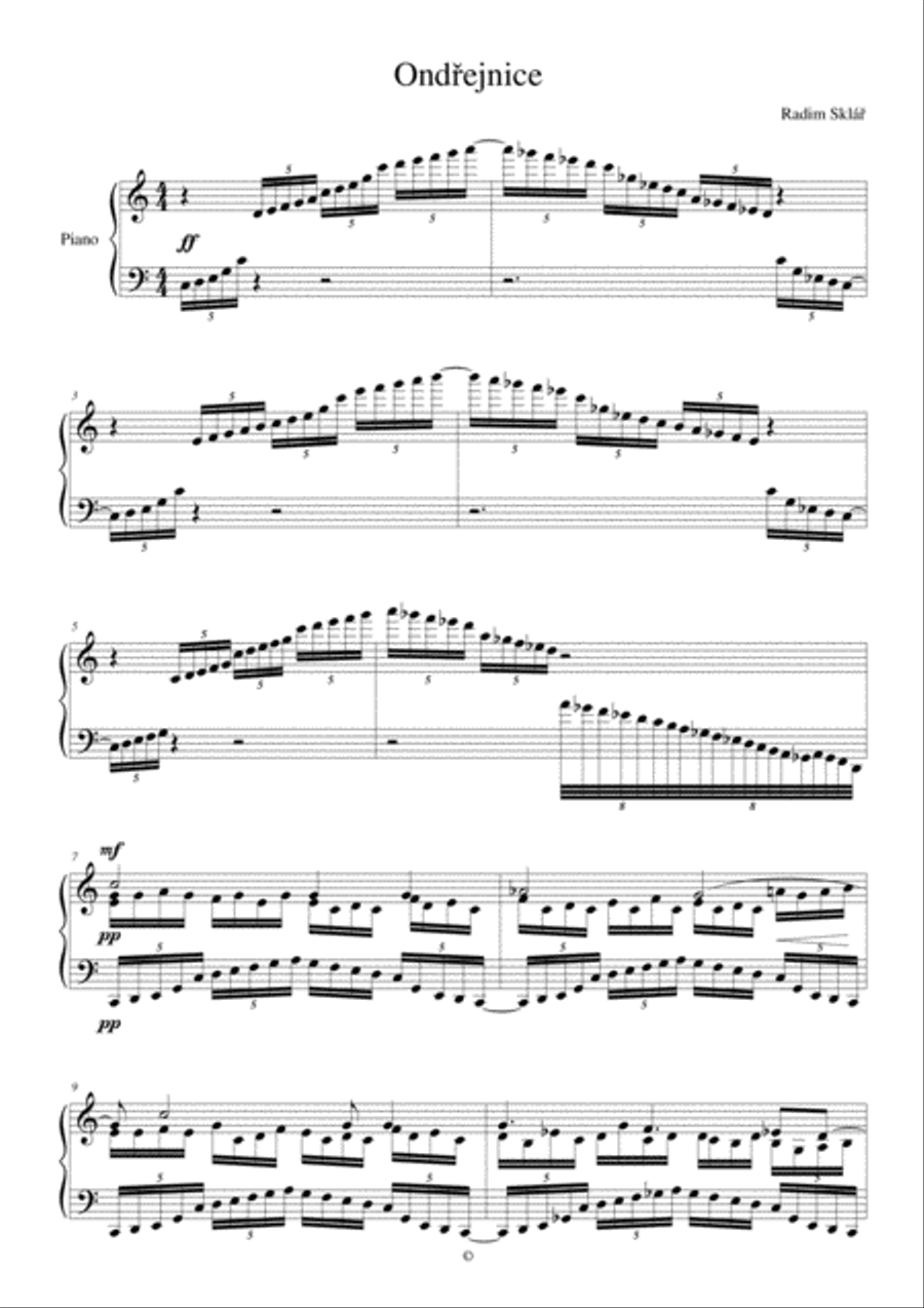 Ondřejnice Piano Solo scores gallery preview page 1