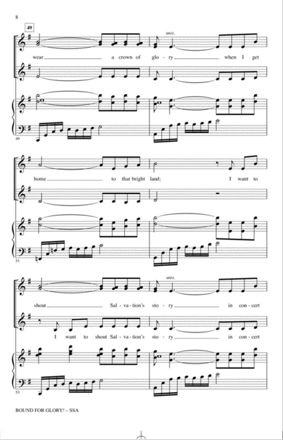 Bound For Glory! SSA scores gallery preview page 6