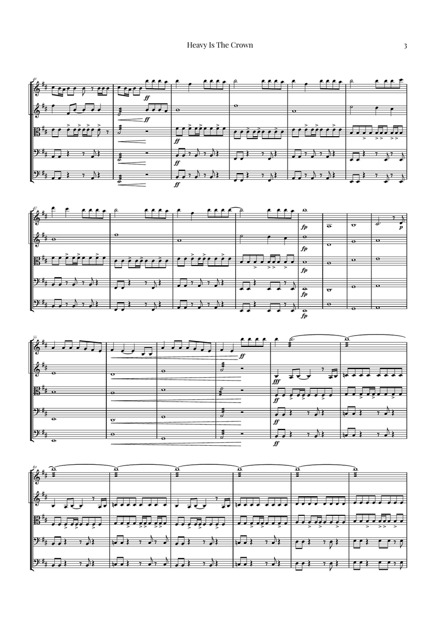 Heavy Is The Crown String Orchestra scores gallery preview page 3