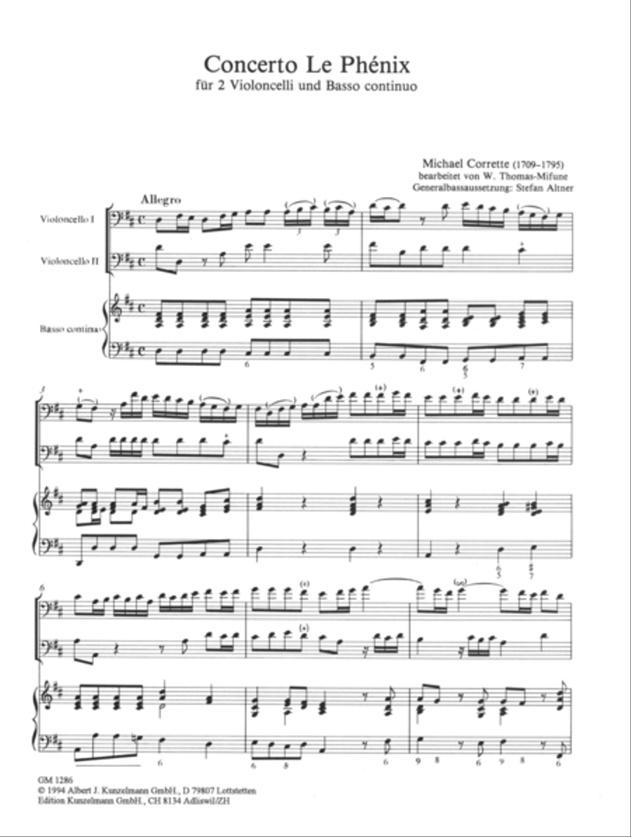 Concerto 'Le phénix' Basso Continuo scores gallery preview page 2