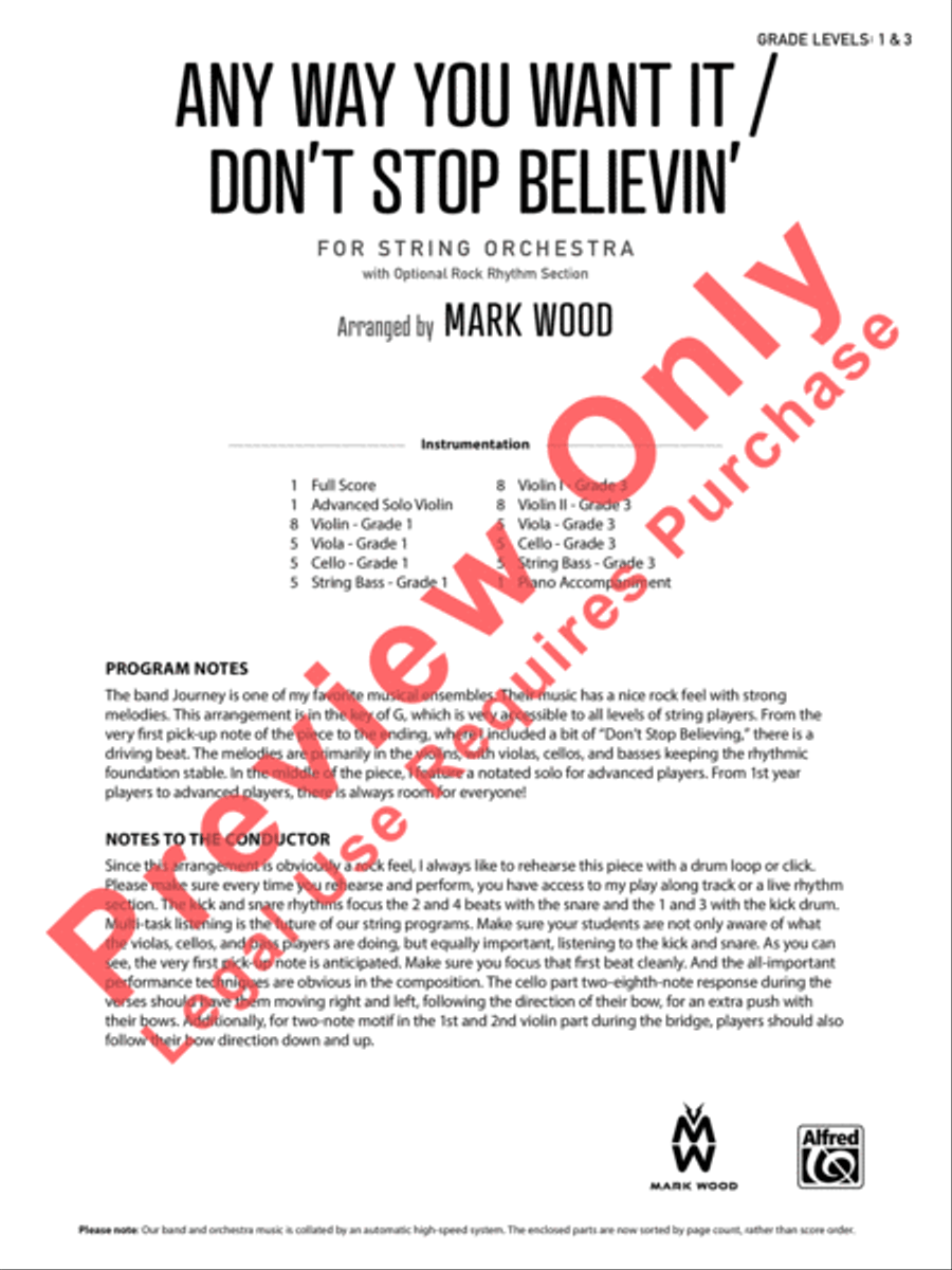 Any Way You Want It / Don't Stop Believin' String Orchestra scores gallery preview page 2