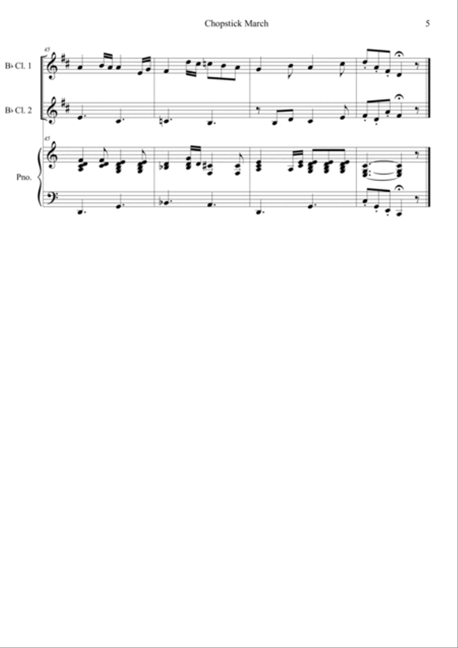 Chopstick March Clarinet Duet scores gallery preview page 5