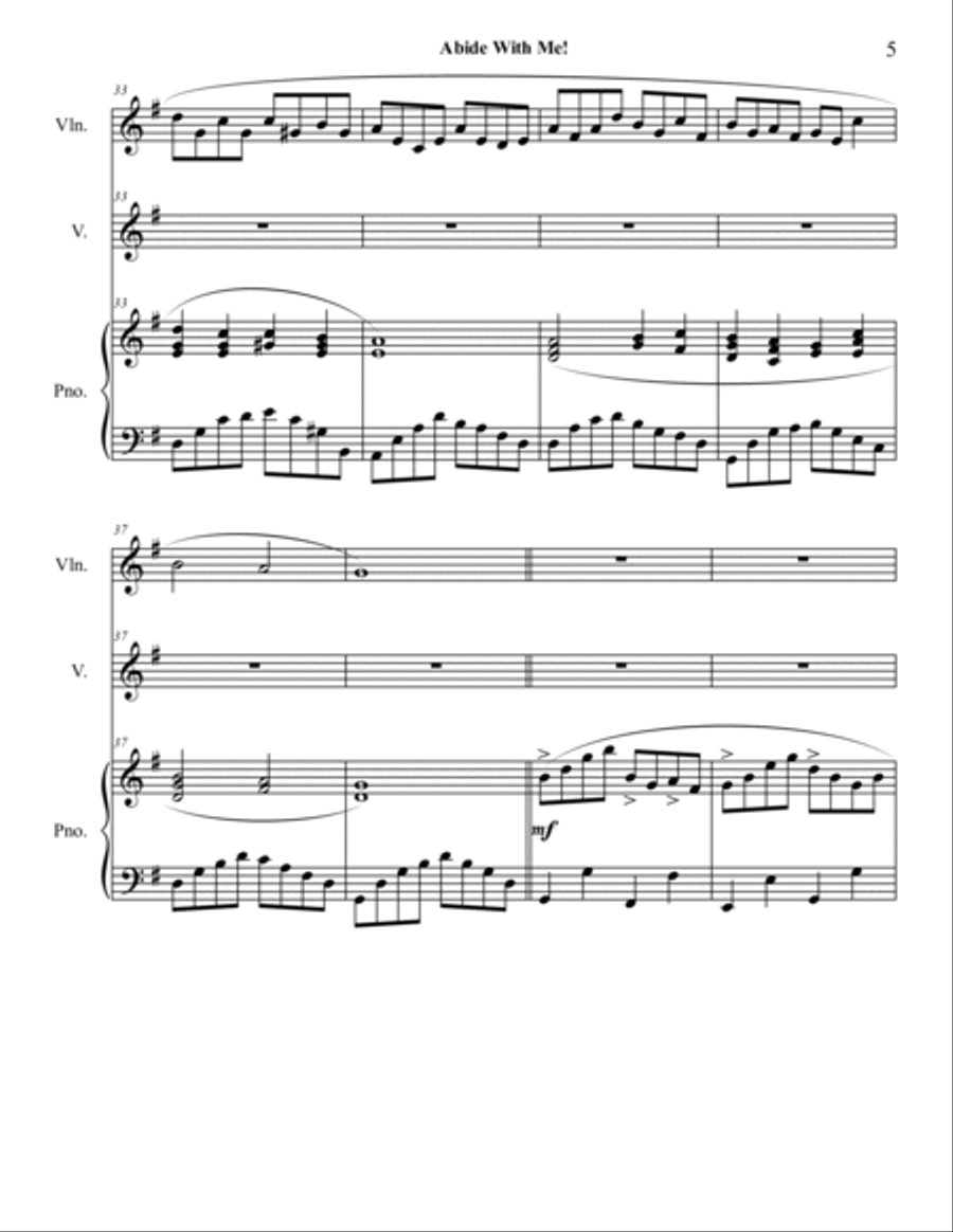 Abide With Me! (violin) Violin Solo scores gallery preview page 6