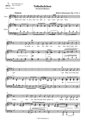 Book cover for Volksliedchen, Op. 51 No. 2 (E Major)