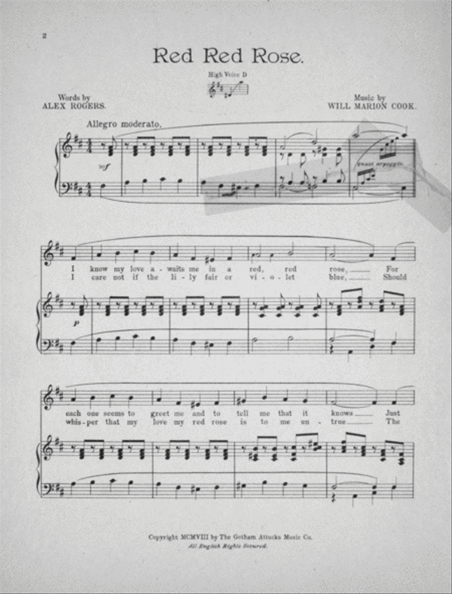 Red Red Rose Voice scores gallery preview page 2
