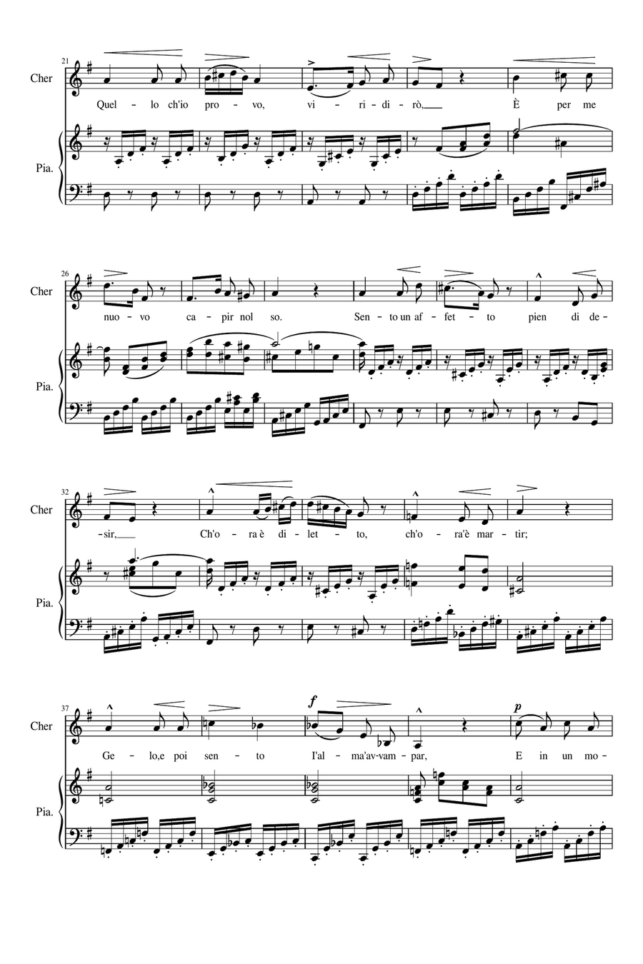 Voi Che Sapete - G Major Voi Che Sapete - G Major Voice Solo scores gallery preview page 3