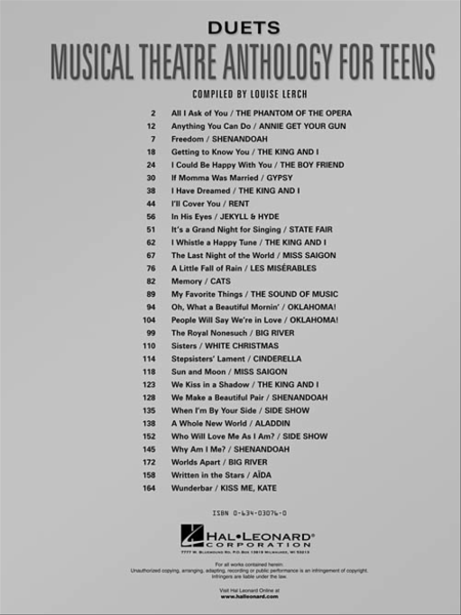 Musical Theatre Anthology for Teens Voice scores gallery preview page 3