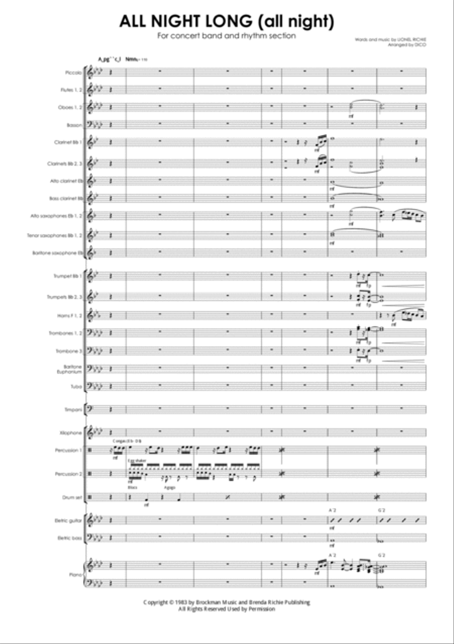 All Night Long (all Night) Concert Band scores gallery preview page 3