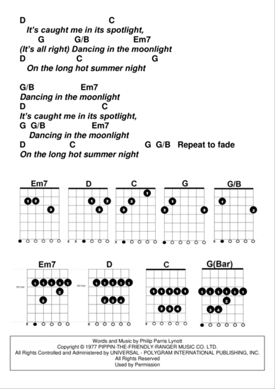 Dancing In The Moonlight Guitar scores gallery preview page 3