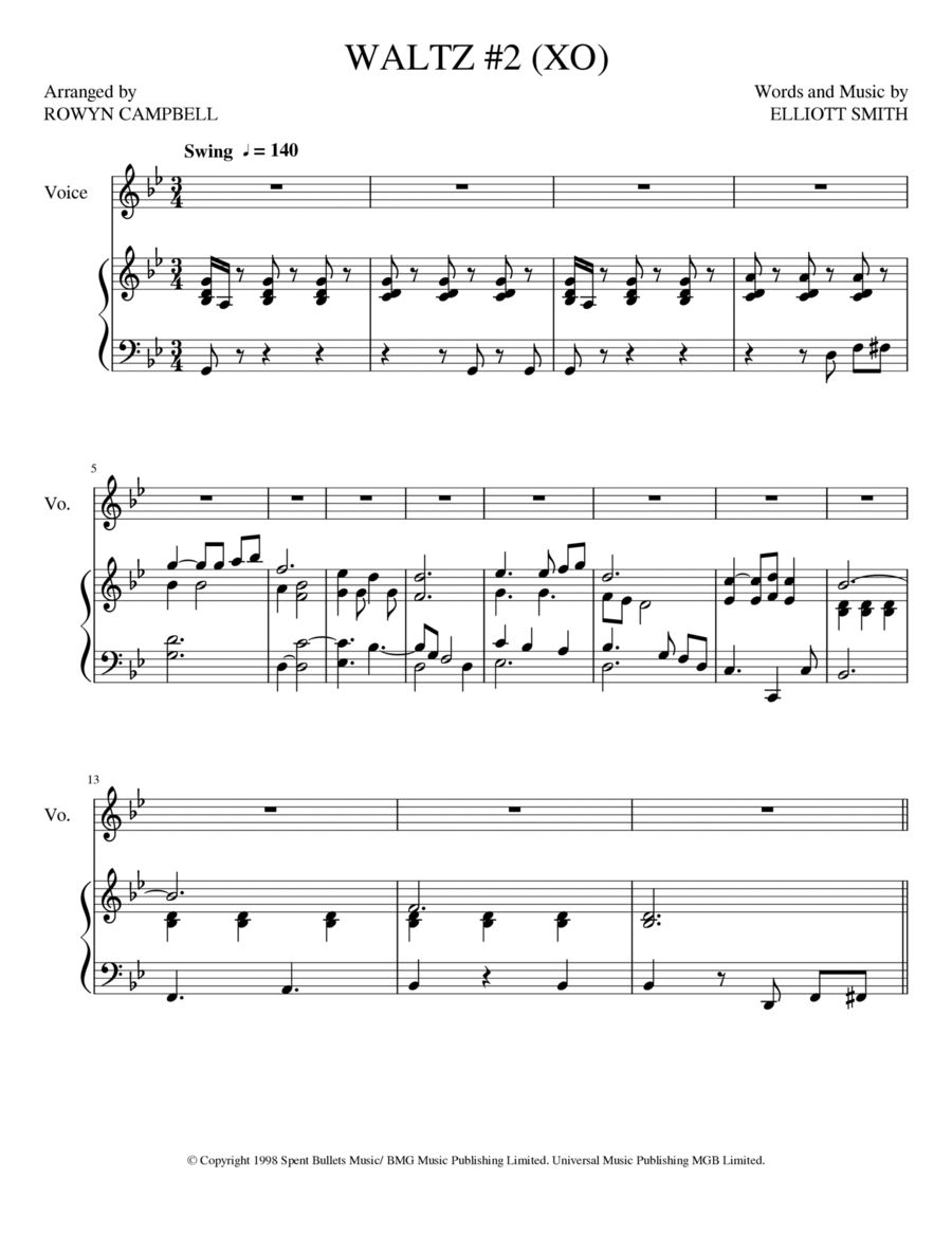 Waltz #2 (xo) Waltz #2 (xo) Voice scores gallery preview page 1