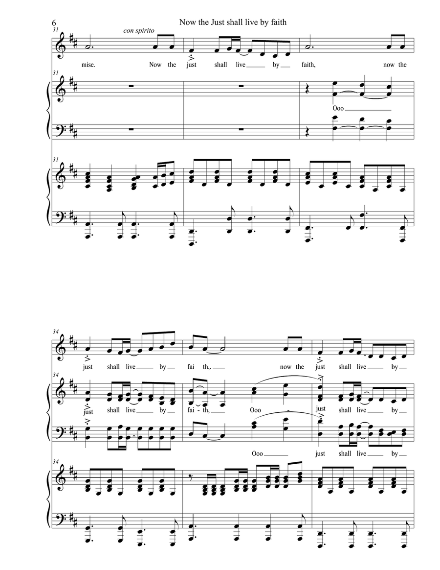 Now the Just shall live by faith Choir scores gallery preview page 6