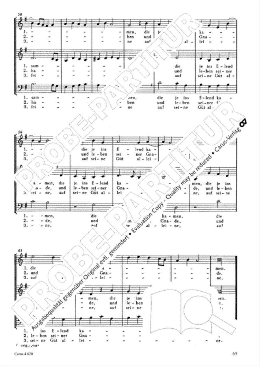 Calvisius: Tricinia. Psalmen und Motetten zu drei Stimmen Choir scores gallery preview page 66