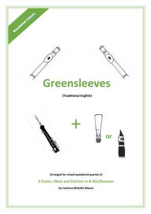 Book cover for Greensleeves - 2 flutes, oboe and clarinet/bassoon
