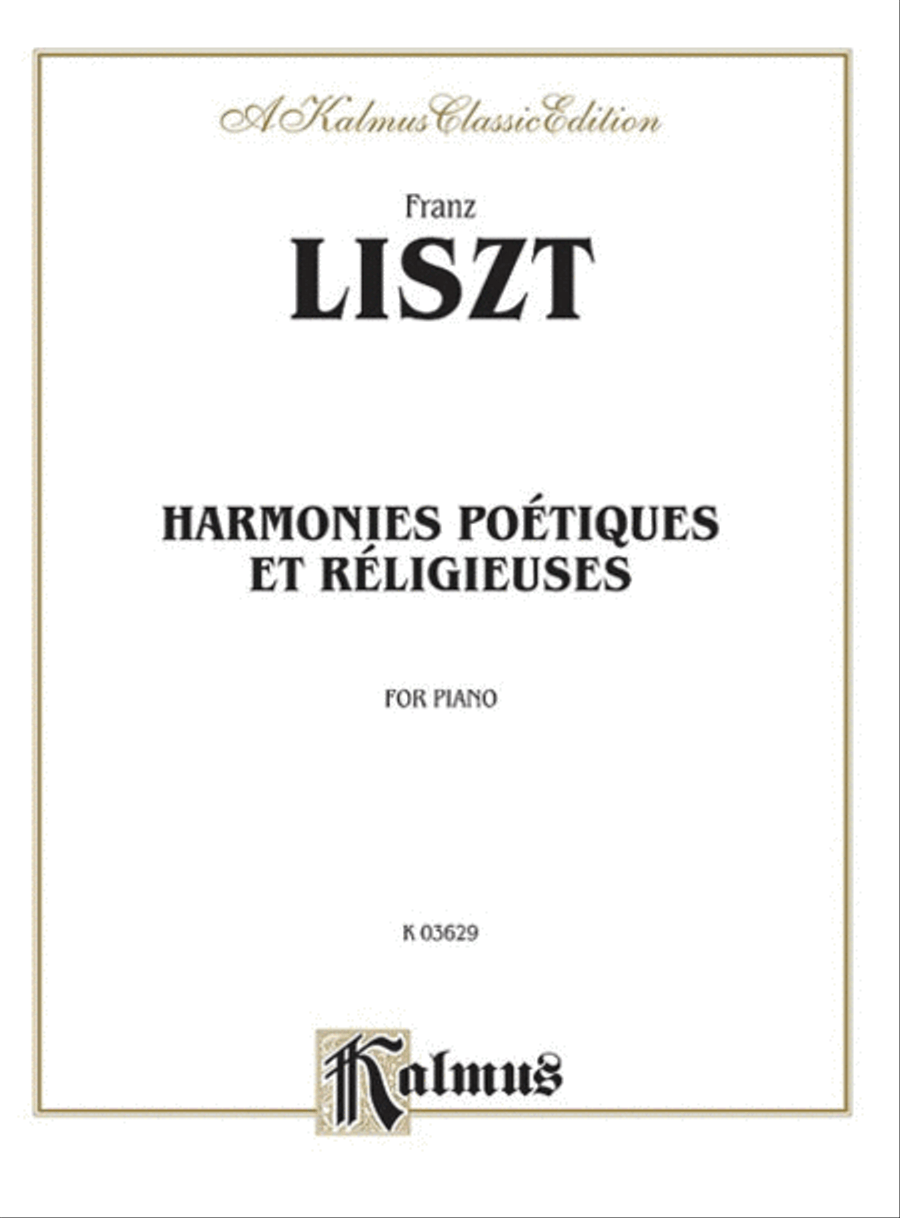 Harmonies Poétiques and Réligieuses Piano Solo scores gallery preview page 1