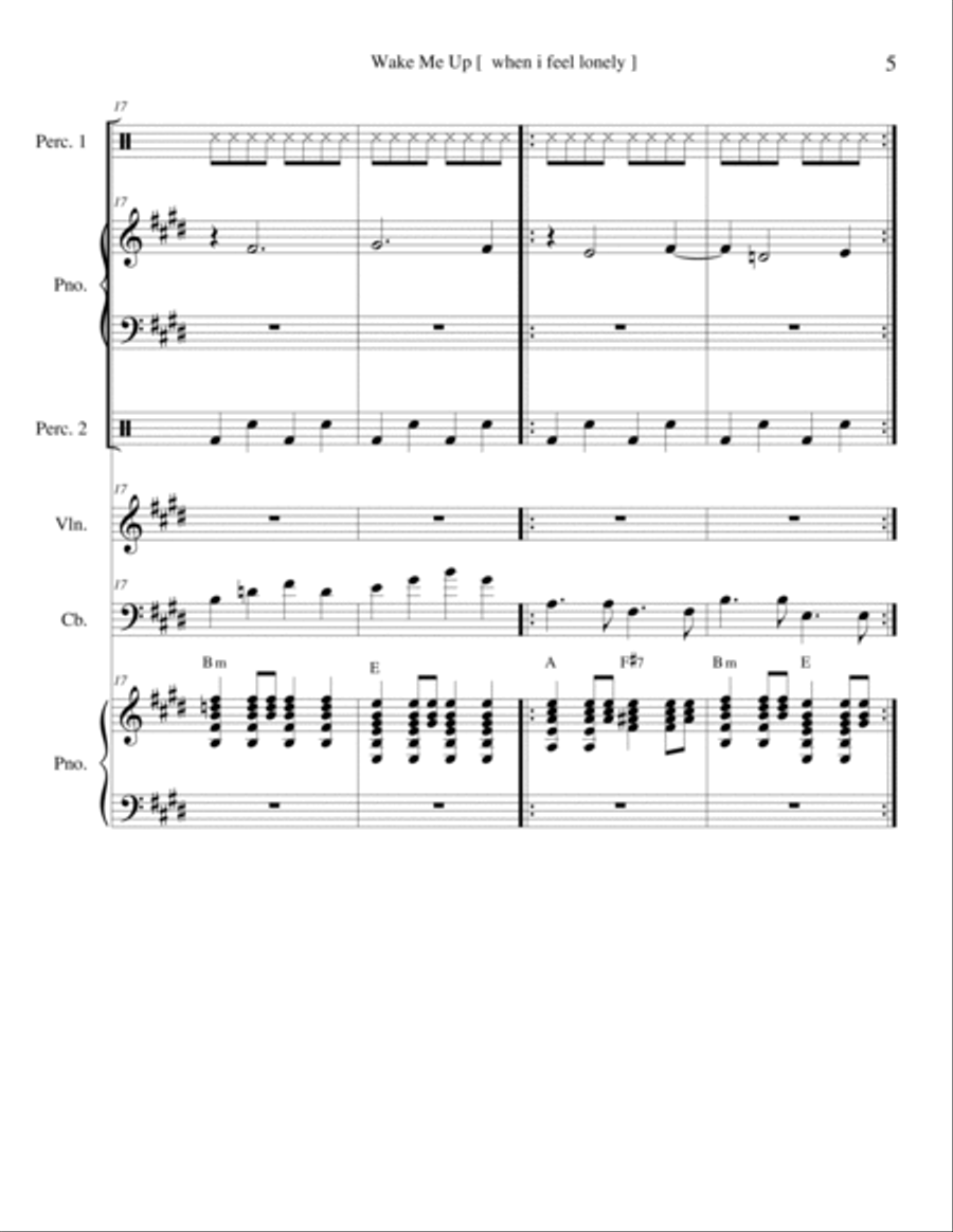 Wake Me Up [ when you feel lonely ] School and Community scores gallery preview page 5