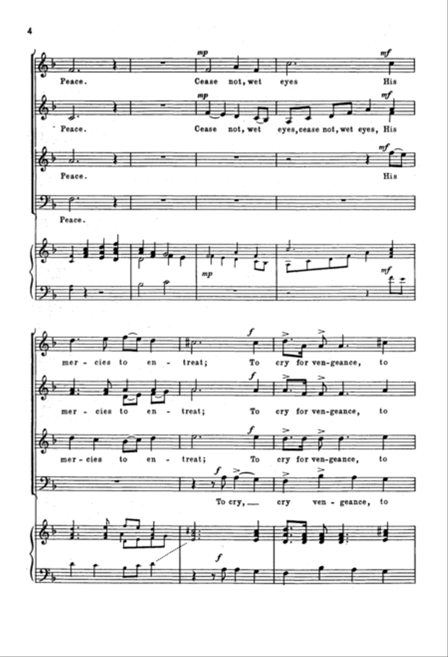 Drop, Drop Slow Tears 4-Part scores gallery preview page 2