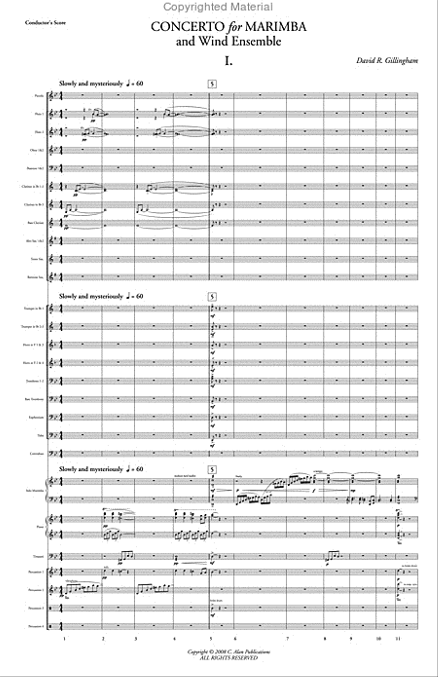Concerto No. 2 for Marimba & Wind Ensemble Concert Band scores gallery preview page 2